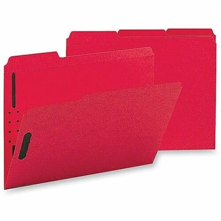 Business Source Fastener Folders, w/2-Ply Tab, 1/3 AST Tab, Ltr, Red, 50PK BSN17269